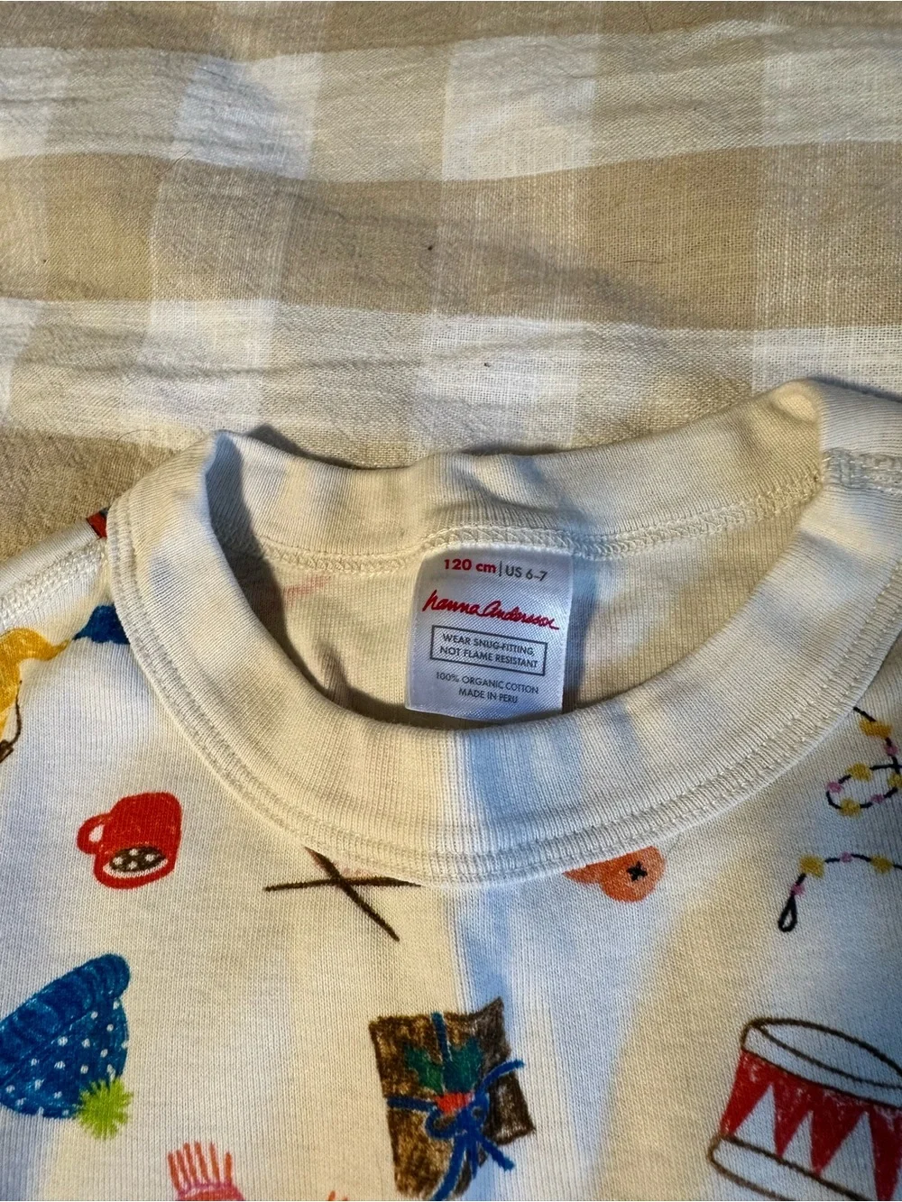 Hanna Andersson White Pajama Set with Colorful Novelty Prints